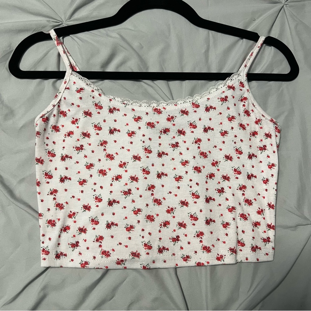 White floral tank